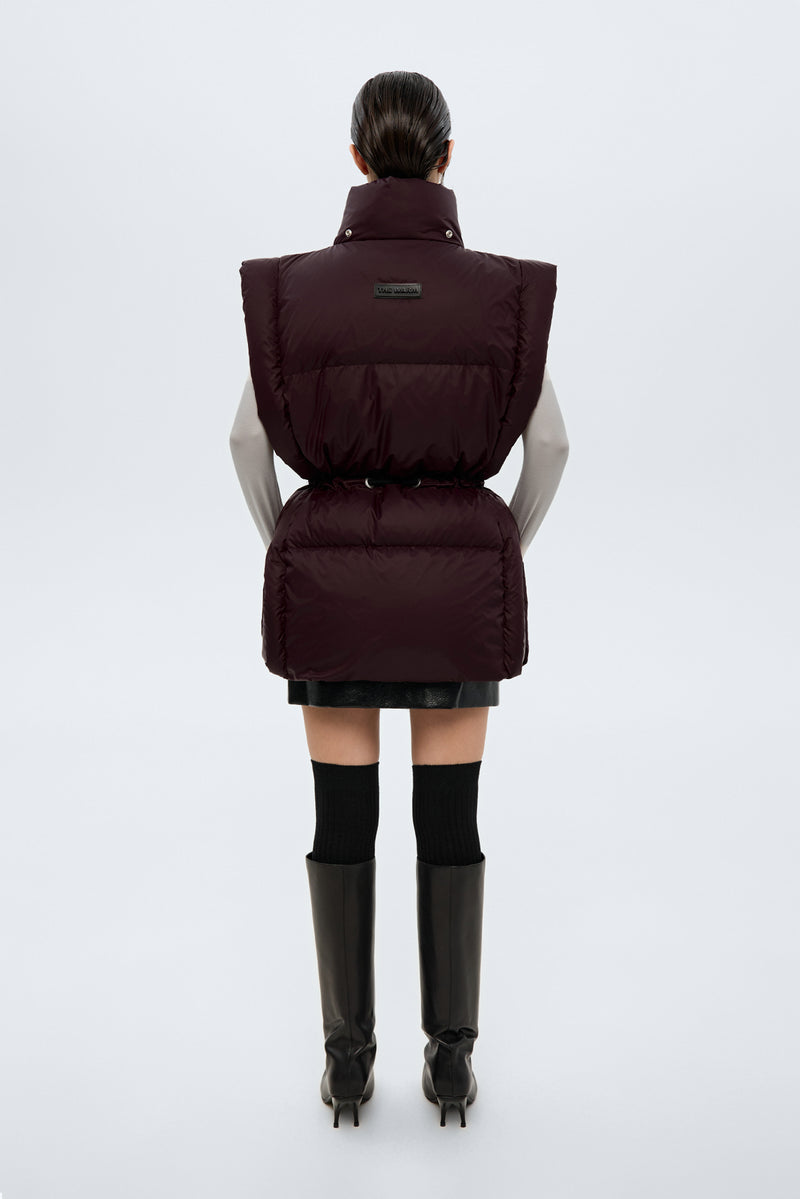 BURGUNDY PUFFER VEST