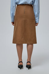 SUEDE SKIRT IN BRONZE