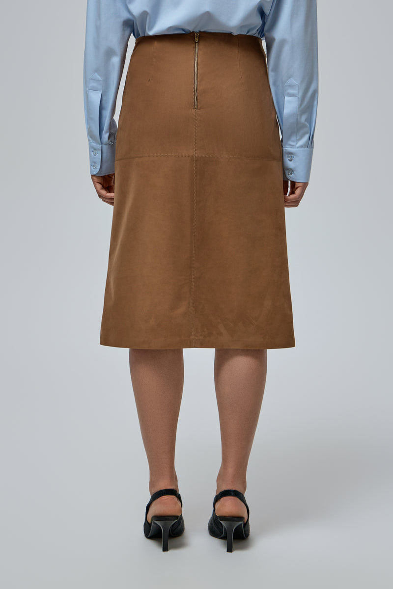 SUEDE SKIRT IN BRONZE