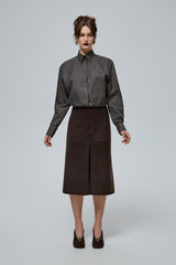 SUEDE SKIRT IN CHOCOLATE