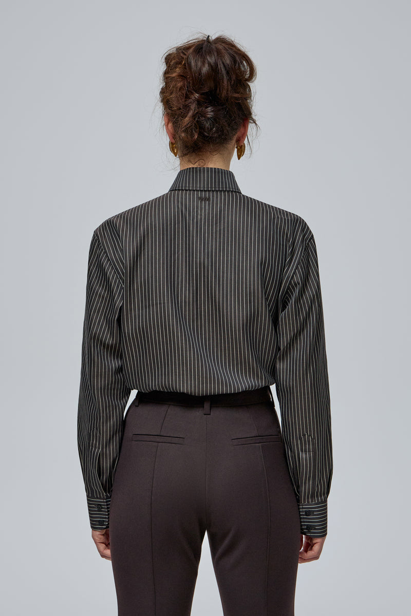 SHIRT IN CHOCOLATE WITH STRIPES