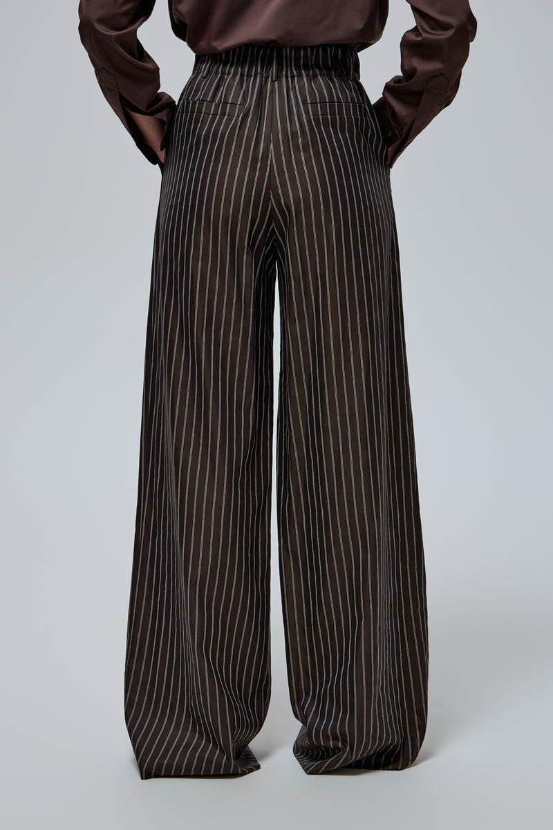 CLASSIC BROWN PANTS WITH STRIPES