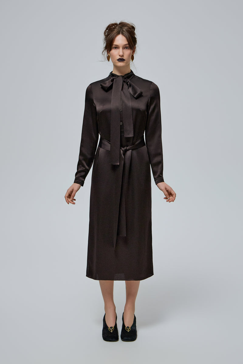 AURA DRESS IN CHOCOLATE