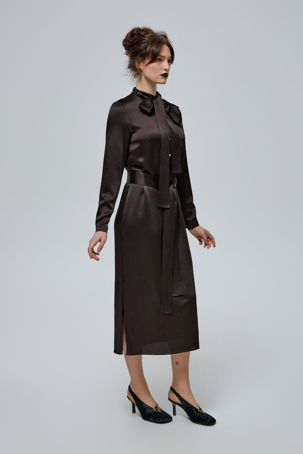 AURA DRESS IN CHOCOLATE