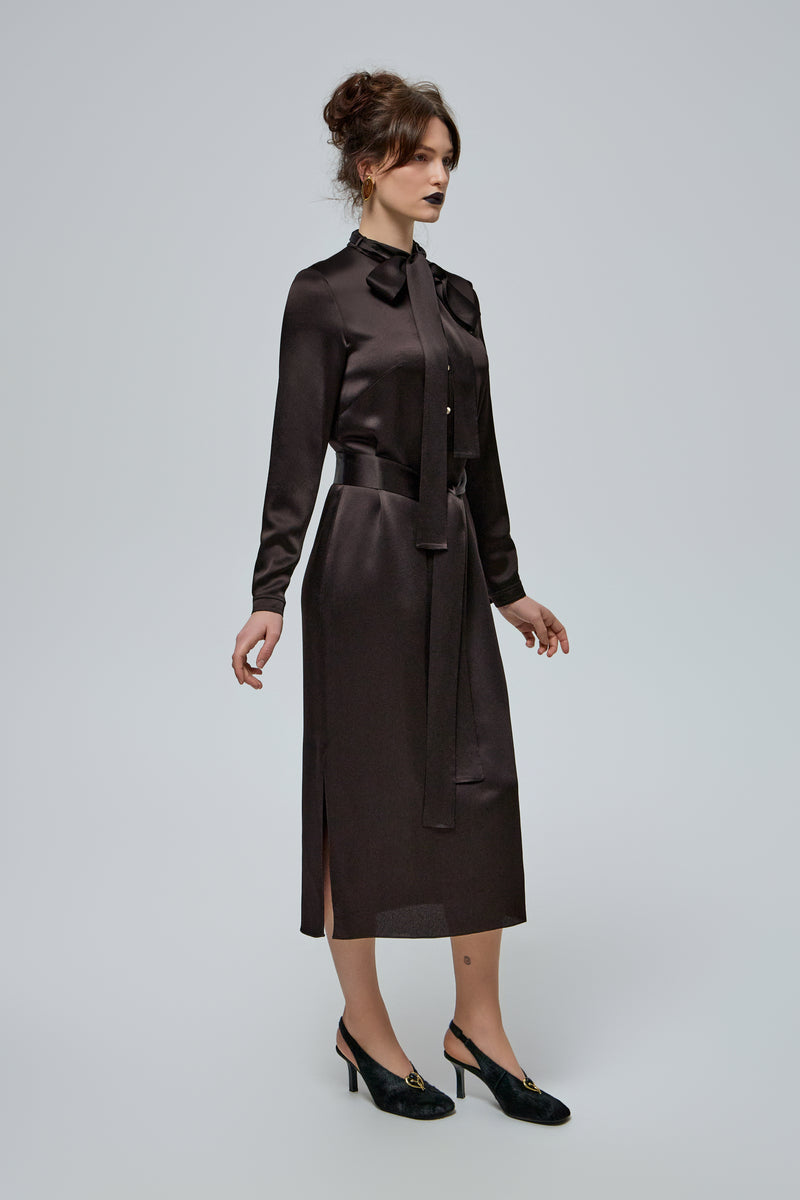 AURA DRESS IN CHOCOLATE