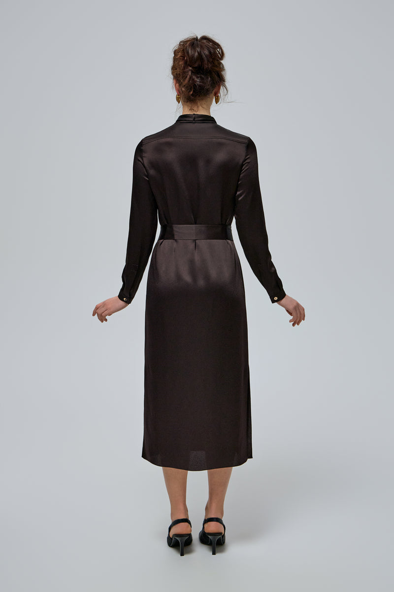 AURA DRESS IN CHOCOLATE