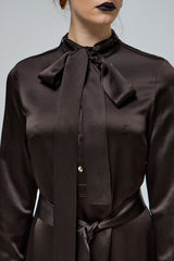 AURA DRESS IN CHOCOLATE