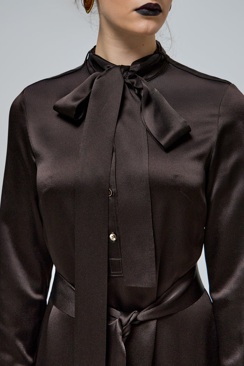 AURA DRESS IN CHOCOLATE