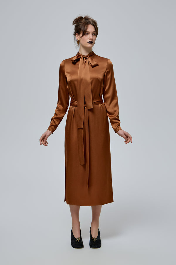 AURA DRESS IN BRONZE