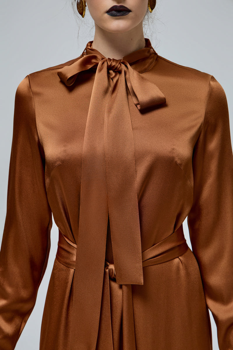 AURA DRESS IN BRONZE
